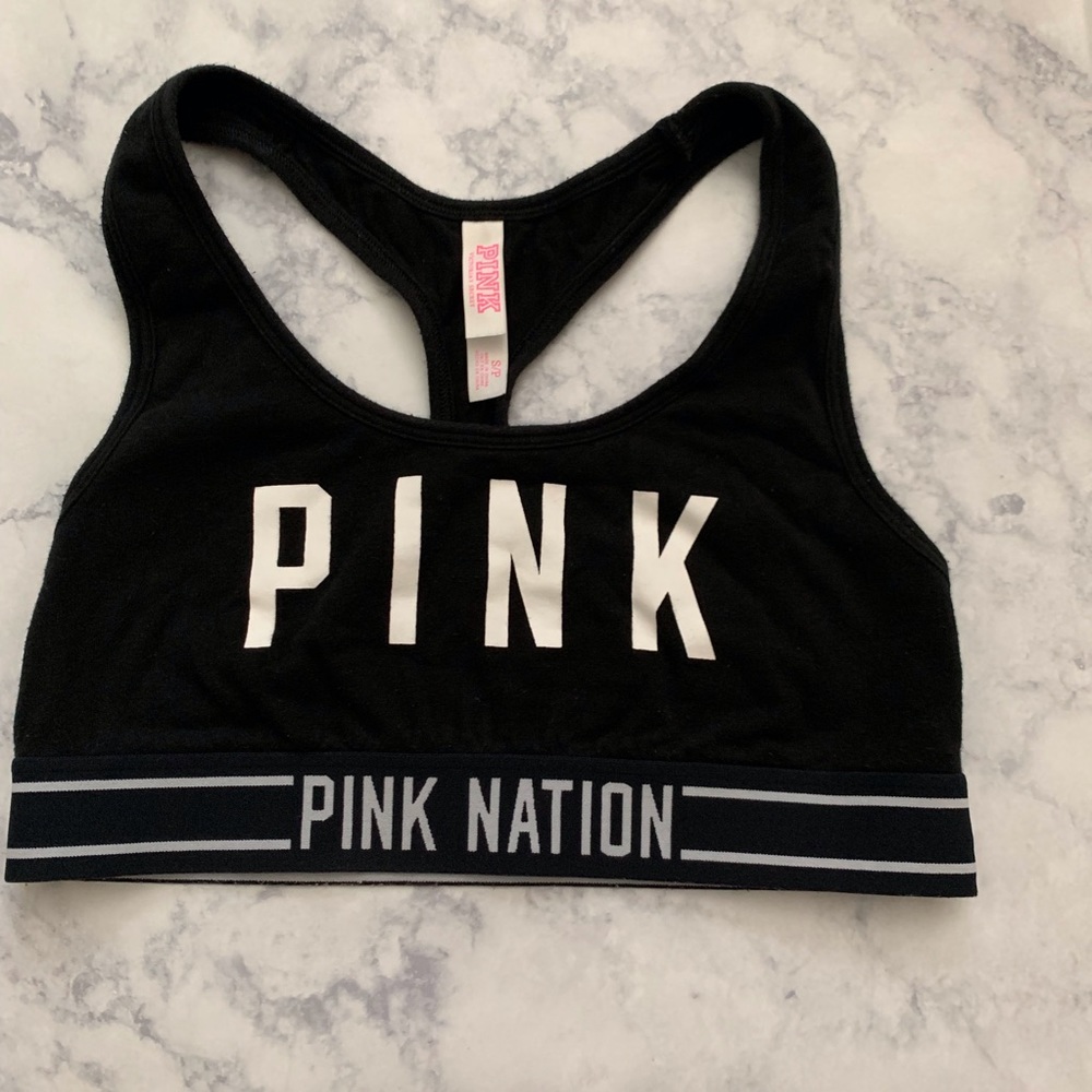 VS PINK cotton Pink Nation unlined sports bra sz S